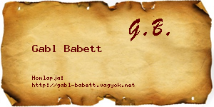 Gabl Babett névjegykártya